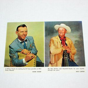 HANK SNOW & WILF CARTER Vintage Photo Country Musicians Performers